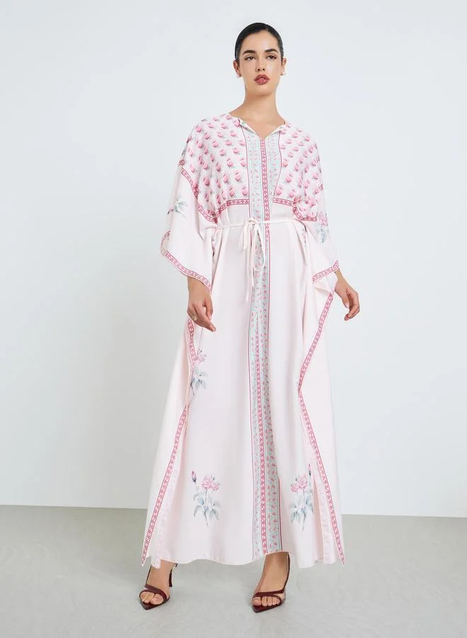 ستايلي قفطان نسائي بنقشة زهور